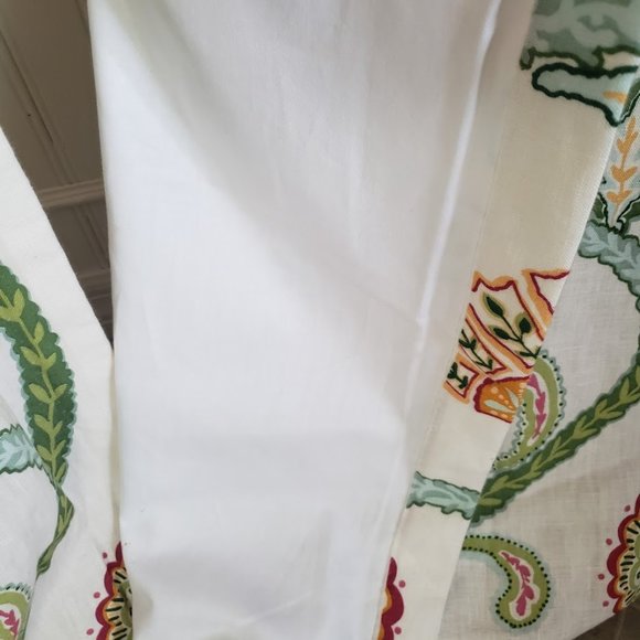 Custom Linen CurtIns 94W x 86L Jacobean Print Floral Cotton Lined - Picture 6 of 14